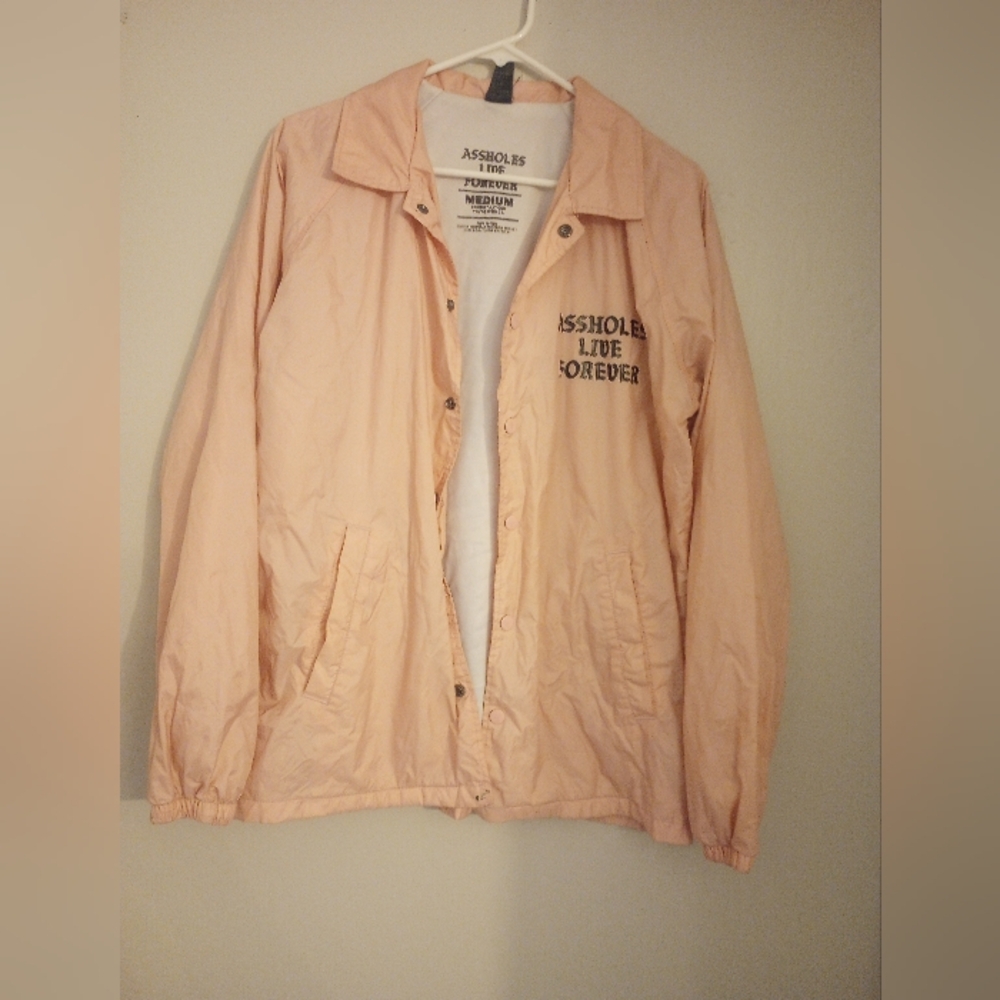 A$@holes Live Forever Women's Pink Snap Lightweight Jacket